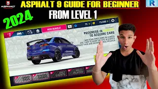 ASPHALT 9 GUIDE FOR BIGNNER 2024 | ASPHALT 9 TIPS AND TRICKS FROM LEVEL 1 | ASPHALT 9.