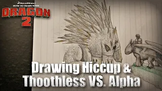 I Drawing Hiccup & Thoothless VS. Alpha (Bewilderbeast) from How to train your Dragon | HTTYD