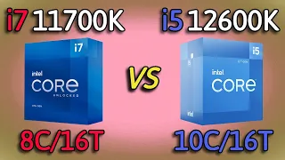 i5 12600K vs i7 11700K - Benchmark and test in 7 Games 1080p