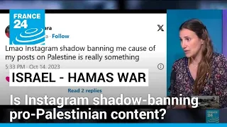 Instagram accused of 'shadow-banning' pro-Palestinian users • FRANCE 24 English