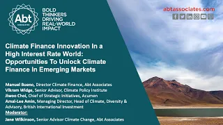 Climate Finance Innovation in a High-Interest Rate World