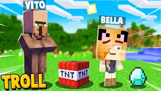 TROLLUJĘ BELLĘ PRZEBRANY ZA VILLAGERA! (Minecraft Roleplay) | Vito i Bella