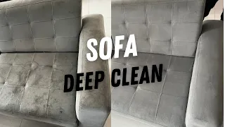 Step-to-step way to clean a HEAVILY SOILED couch | Upholstery Cleaning