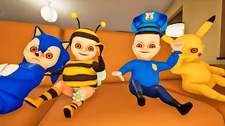 NEW Funny Baby VS Police VS Sonic | The Baby In Yellow Episode 17