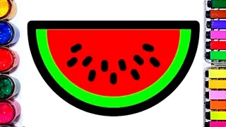 bolalar uchun Tarvuz rasm chizish/how to draw watermelon for children/как нарисовать aрбуз для