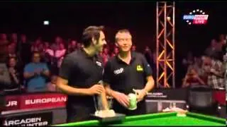 Ronnie O Sullivan breaking records and Trophy  at the Paul Hunter Classic 2013