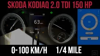 Skoda Kodiaq 2.0 TDI 150 hp 0-100 racelogic acceleration, 402m