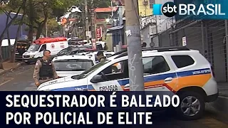 Sequestrador está em estado grave após ser baleado por policial de elite | SBT Brasil (22/09/22)