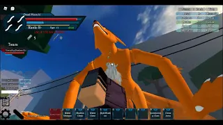 Just casually fighting the 9 tailed beast [ROBLOX NARUTO]