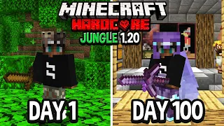 I Survived 100 Days in a JUNGLE WORLD in 1.20 HARDCORE Minecraft!