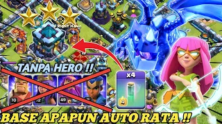 TANPA HERO!!TINGGAL SEBAR AUTO RATA!!TH 13 BLIMP SUPER ARCHER+NAGA ELEKTRO||Clash Of Clans