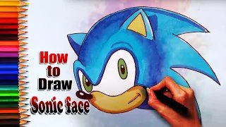 how to draw sonic face | sonic game drawing | Sonic the Hedgehog movie drawing