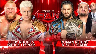 Brock Lesnar emerges to back up Cody Rhodes against Roman Reigns: Raw, April 3, 2023 (Full Match)