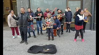 Performance of GIPSY MARTIN BAND in Prague at Wenceslas Square