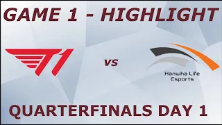 T1 vs HLE Highlights - Game 1 - Quarterfinals Day 1 - Worlds 2021