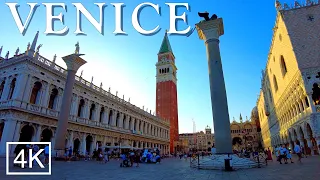 Venice Italy - Piazza San Marco at sunset - St Mark's Square 4K