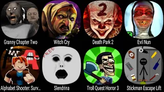 Granny Chapter Two, Witch Cry, Death Park 2, Evil Nun, Slendrina, Troll Quest Horror 3, Stickman