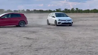 Volkswagen Golf R in Namibia: Accelerations, Launch Controls, and Loud Sounds