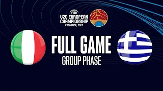 Italy v Greece | Full Basketball Game | FIBA U20 European Championship 2022