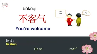 HSK 1 vocabulary words and sentence 1 (爱 love- 不 not)// learn Chinese for beginners