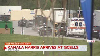 Vice President Kamala Harris arrives at Qcells