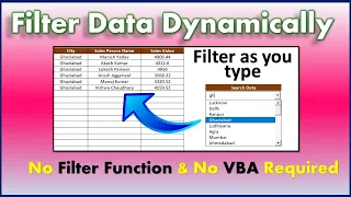 Filter Data Dynamically in Excel (Hindi)