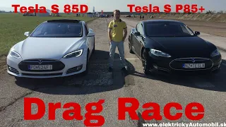 Tesla S P85+ vs Tesla S 85D Drag Race