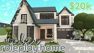 20k Bloxburg MODERN Family House Build: 2 Story *WITH VOICE*