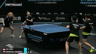 Lin Ye/Zeng Jian vs Klara Hrabicova/Linda Zaderova | WTT Contender Laško 2021 | WD | R16