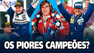 Quem foram os campeões com menos vitórias na Fórmula 1?