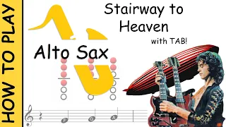 How to play Stairway to Heaven on Alto Saxophone | Sheet Music with Tab