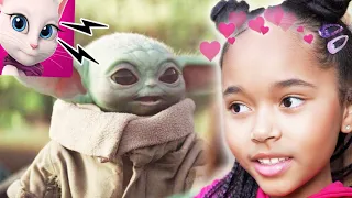 Talking ANGELA jalouse du BABY YODA de Verity ! Elle lui lance un MALHEUR ...