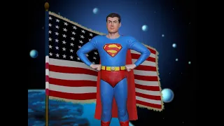 George Reeves Superman Resin model w flag correction