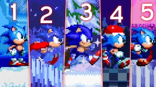5 Winter Levels in Sonic Games ~ Sonic mods & Sonic Fan Games ~ Gameplay