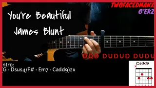 You're Beautiful - James Blunt (With Guitar 2)  (Guitar Cover With Lyrics & Chords