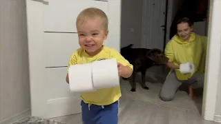 Adorable Baby Prepares His Dog for the Olympic Games