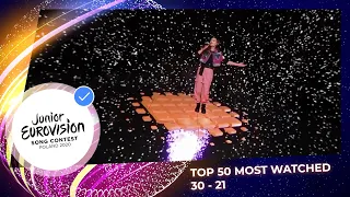 TOP 50: Most watched in 2020: 30 TO 21 - Junior Eurovision Song Contest