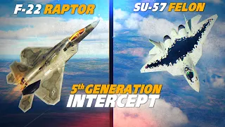 5th Generation Intercept | F-22 Raptor Vs Su-57 Felon | Digital Combat Simulator | DCS |