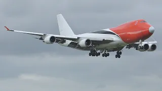 [4K] Cargolux TNT Livery Boeing 747-400F Landing at Prestwick Airport