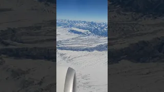 Flying over Tajikistan mountains