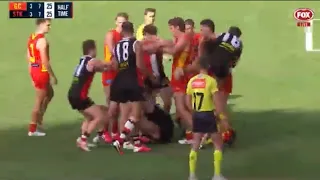 Dan Butler BODY SLAMMED by Sean Lemmens | AFL St Kilda VS Gold Coast Round 8