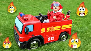 Vlad juego de simulación de cuentos de juguetes de bombero para niños