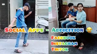 Social Apps - Addiction 😂|| Facebook Tiktok Youtube Instagram || Dushyant Kukreja #shorts #ytshorts
