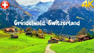 Grindelwald, Switzerland walking tour 4K 60fps - The Most Beautiful Villages in Switzerland