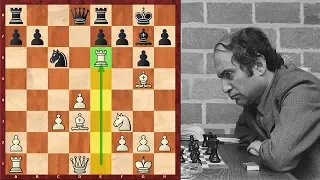 Absolutely Insane Double Rook Sacrifice By Mikhail Tal