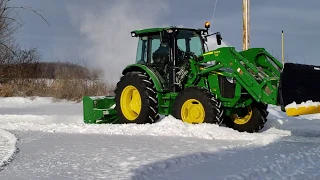 AWESOME John Deere 5090r Snow Blowing & Snow Plowing