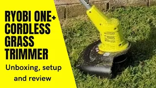 Ryobi One+ cordless grass trimmer - unboxing, assembly and review