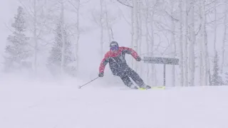 Ted Ligety and Kaylin Richardson Skiing Groomers at Deer Valley