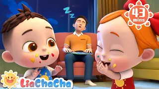 Johny Johny Yes Papa!🍭 | No Eating Snacks | Song Compilation + LiaChaCha Nursery Rhymes & Baby Songs