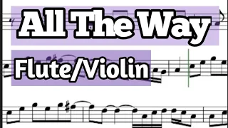 All The Way Flute or Violin Sheet Music Backing Track Play Along Partitura Frank Sinatra